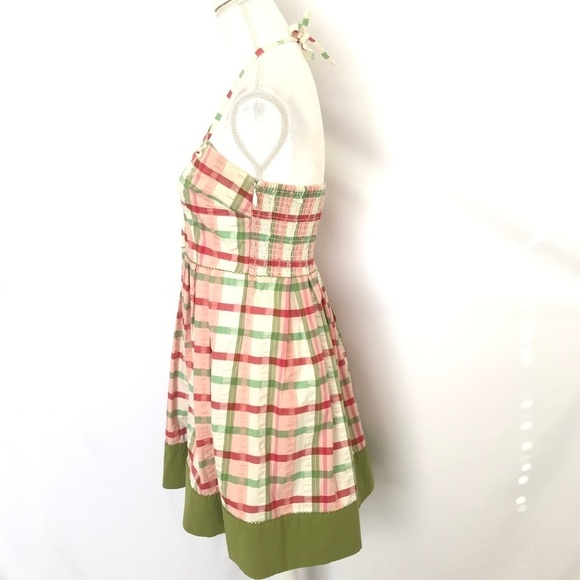 Vintage Pink Green Classic Vintage dress plaid Juicy Couture small halter - Picture 2 of 8